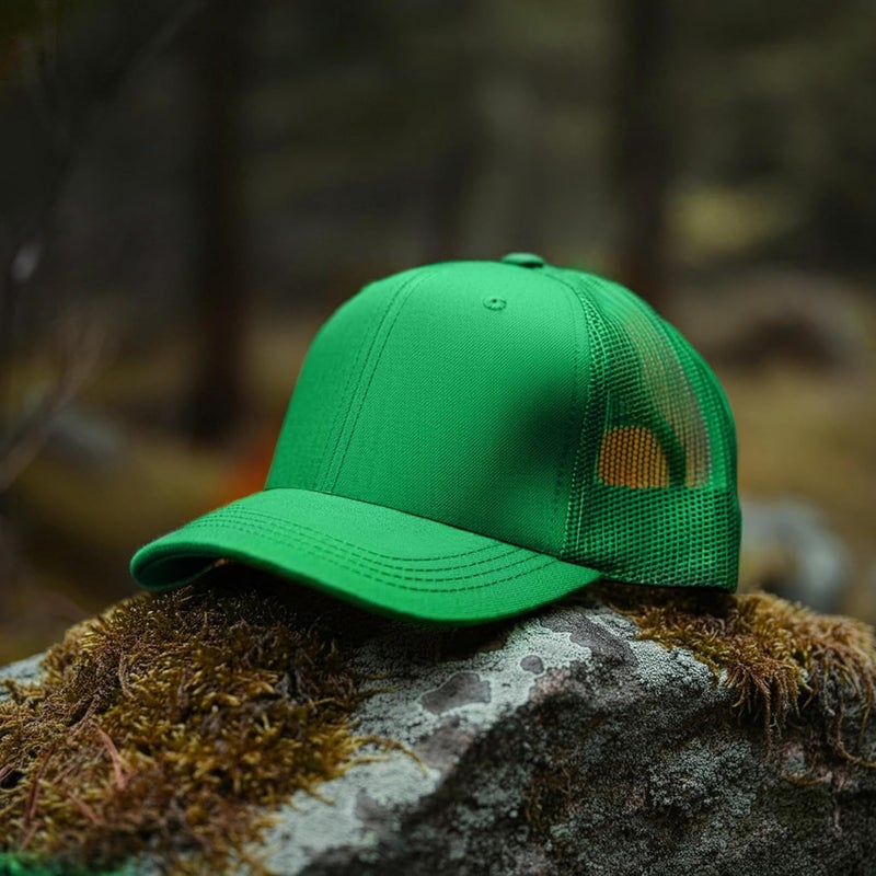 Falari Trucker Hat Baseball Cap Structured Plain Design 6 Panel, Adjustable Size - Image 3